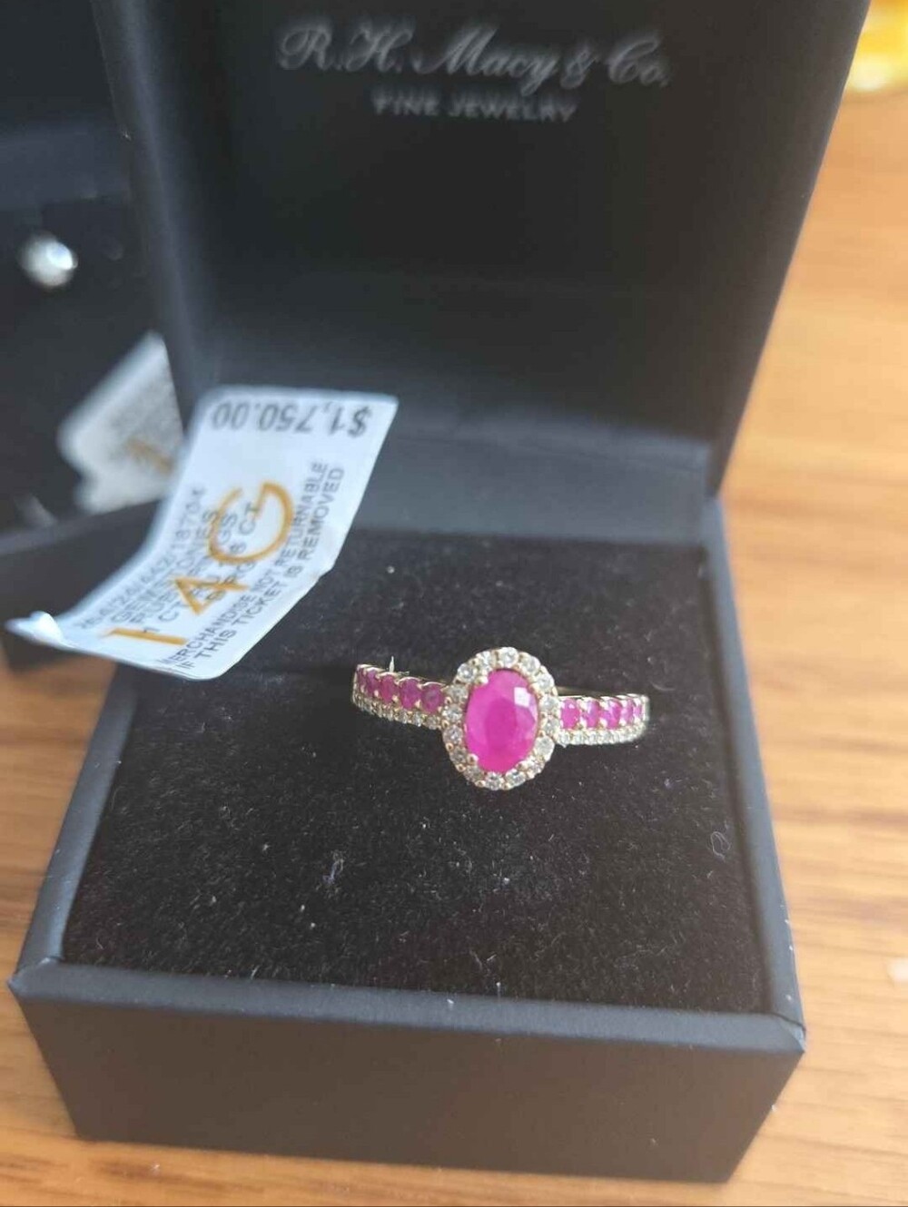 Ruby Halo Ring SIZE 4.5